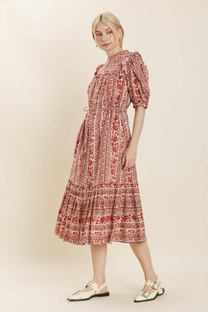 Floral Ruffle Midi Dress