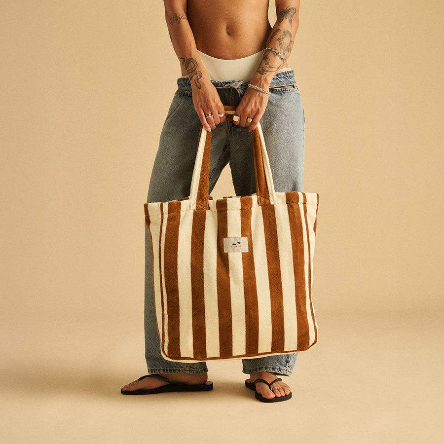 Cabana Terry Tote Bag in Brush by Slowtide
