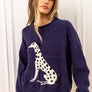 Animal Intarsia Cozy Knit Pullover