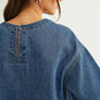 Round Neck Short Sleeve Denim Top