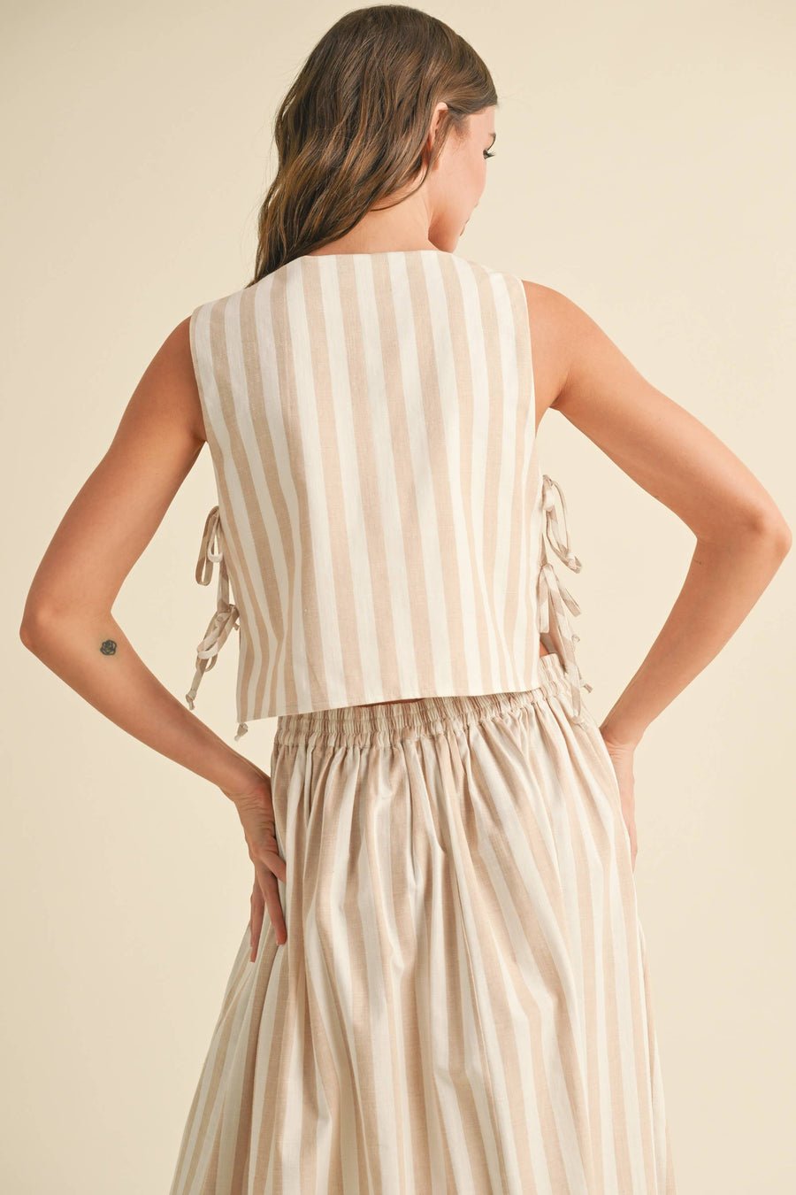 Stripe Pattern Side Tie Top