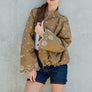 Embroidered Detail Zip-Up Jacket