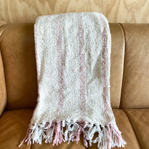 Riviera Sustainable Throw in Stripe Pink by Sundream