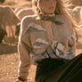 Jacquard-Knit Landscape Quarter-Zip Pullover Sweater Jacket