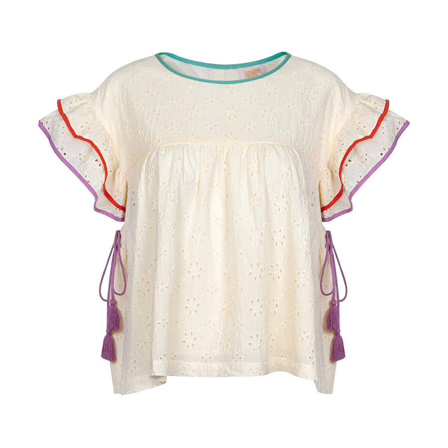Ivory Eyelet Lottie Top by Sunshine Tienda
