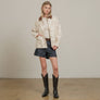 Western Embroidered Jacket with Corduroy Collar
