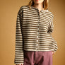 Striped Button Front Sweater Cardigan