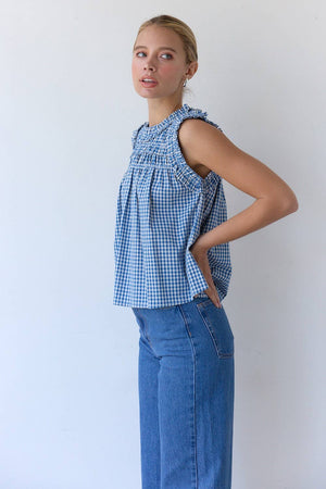 Gingham Ruffle Blouse