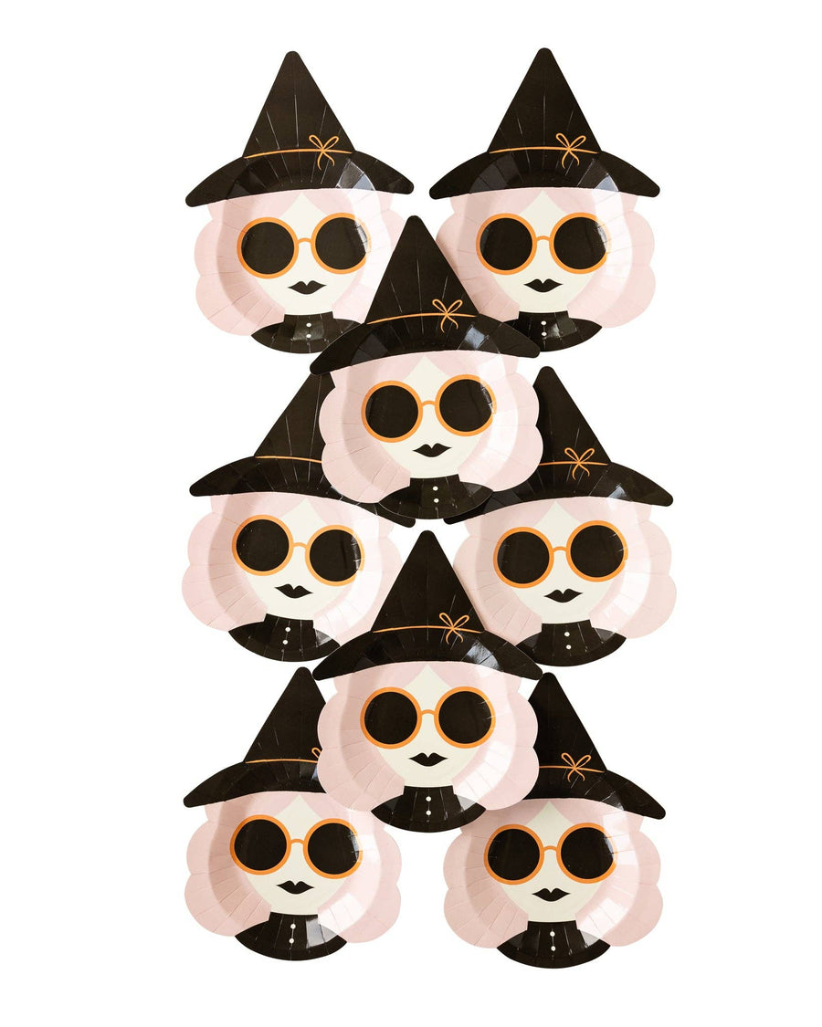 Hey Pumpkin Pink Witch Shaped Paper Plate by My Mind’s Eye