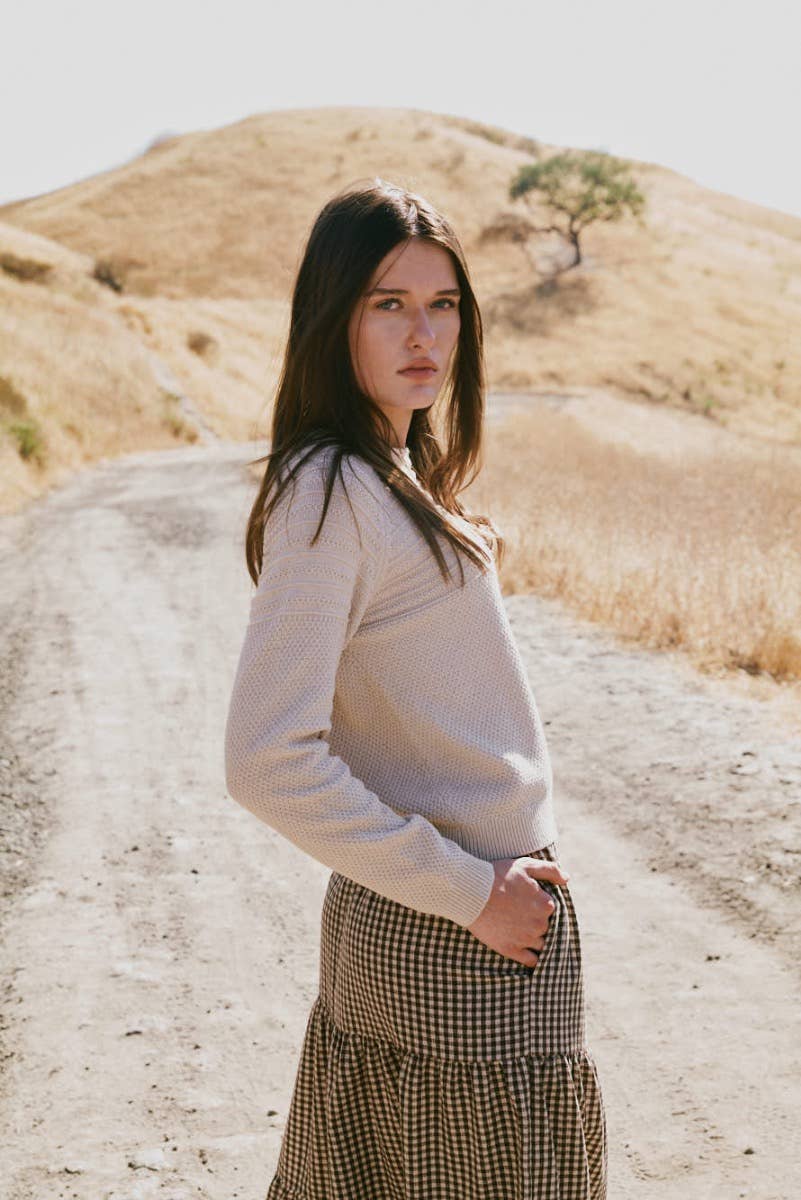 Scallop Neckline Sweater Top