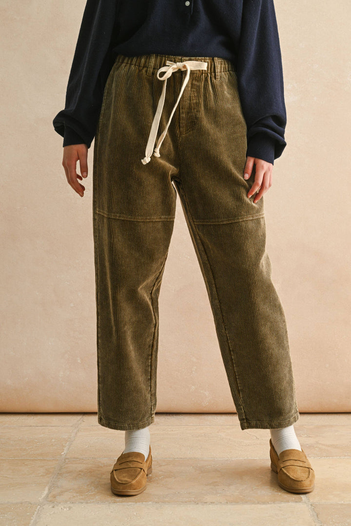 Washed Effect Corduroy Pants