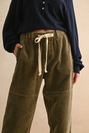Washed Effect Corduroy Pants