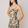 Toile Print Square Neck Mini Dress