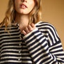Striped Button Front Sweater Cardigan