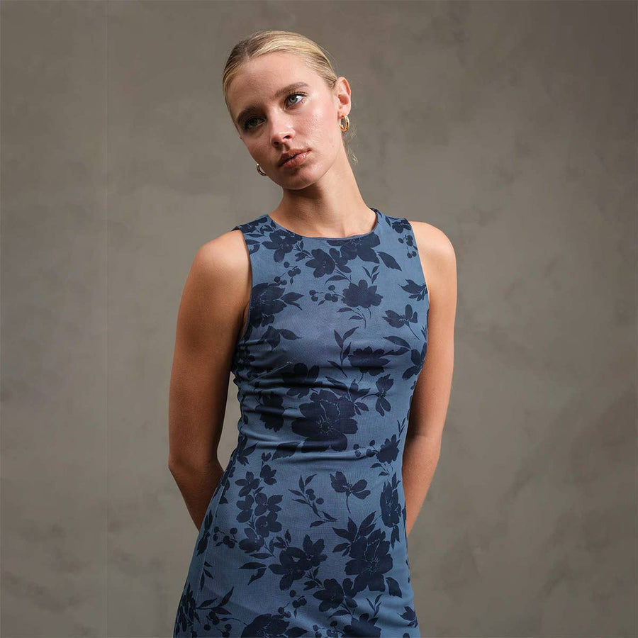 Midnight Bloom Mesh Dress