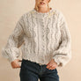 Scalloped Edge Cable Knit Cardigan