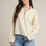 Textured Half Zip Pullover Top