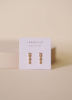 Mini Baguette Drop Earrings in Champagne by JaxKelly