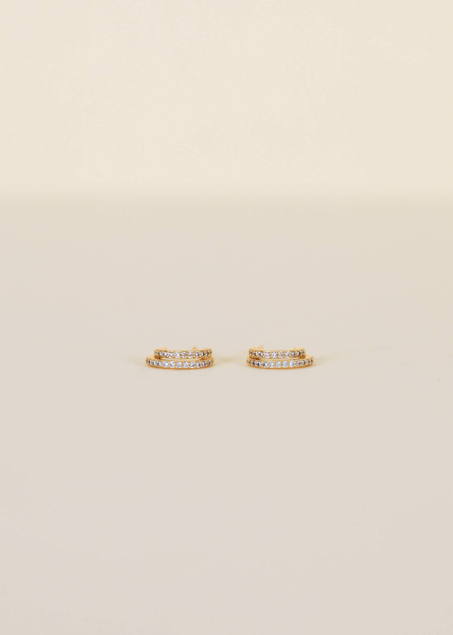 Double Champagne Hoop Earrings in Gold by JaxKelly