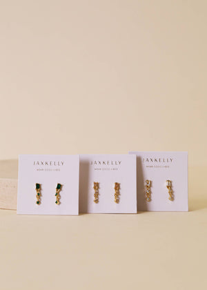 Mini Baguette Drop Earrings in Champagne by JaxKelly