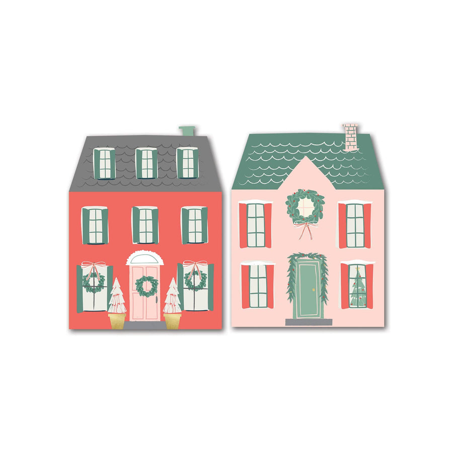 Village Christmas Houses Shaped Paper Dinner Napkin Set by My Mind’s Eye