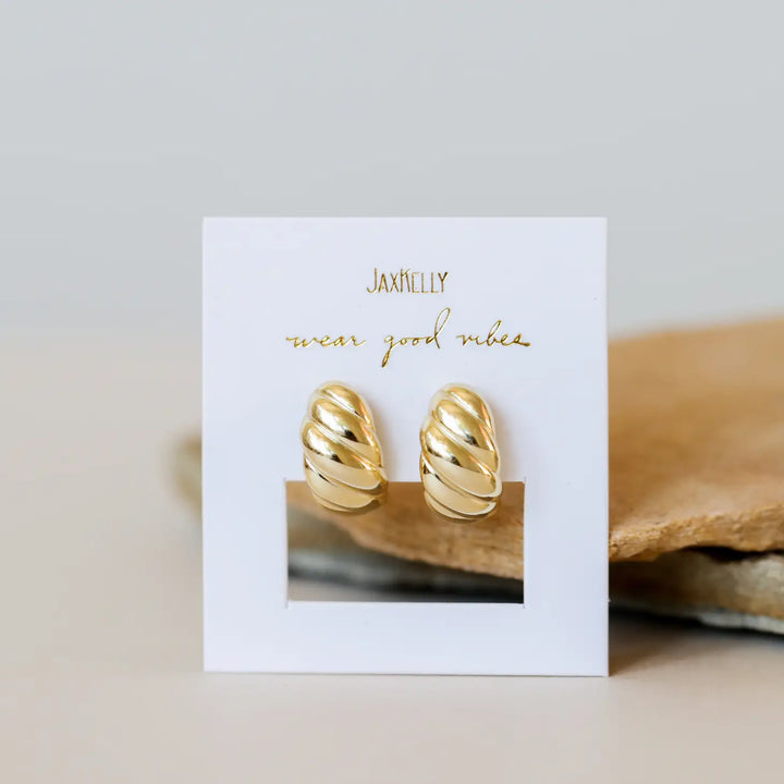 Golden Swirl Hoop Earrings