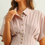 Gingham Patterned Shirt Dress