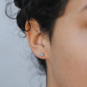 Turquoise Baguette Earrings by JaxKelly