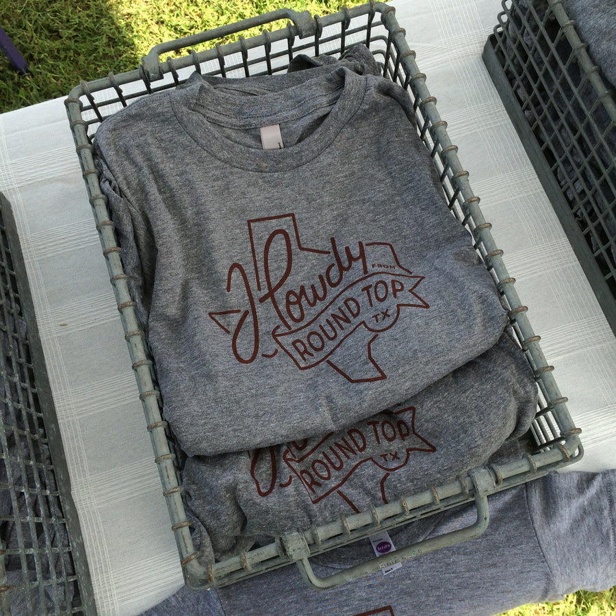 Heather Gray "Texas" Howdy from Round Top T-Shirt