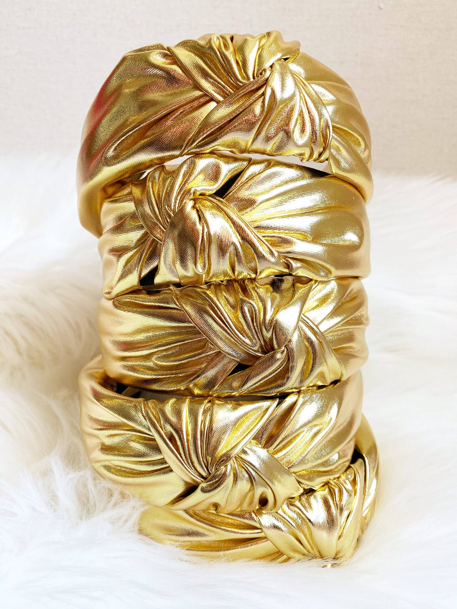 Gold metallic headband by Sandy + Rizzo