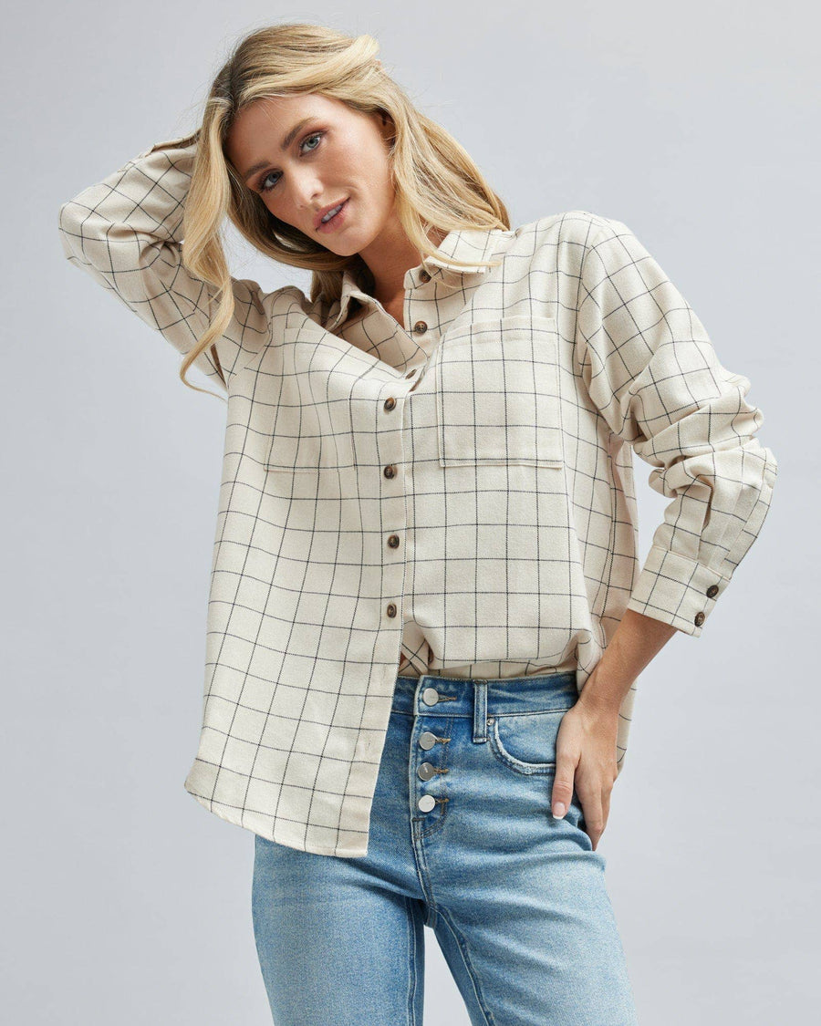 Julie Shirt in White Plaid by Downeast