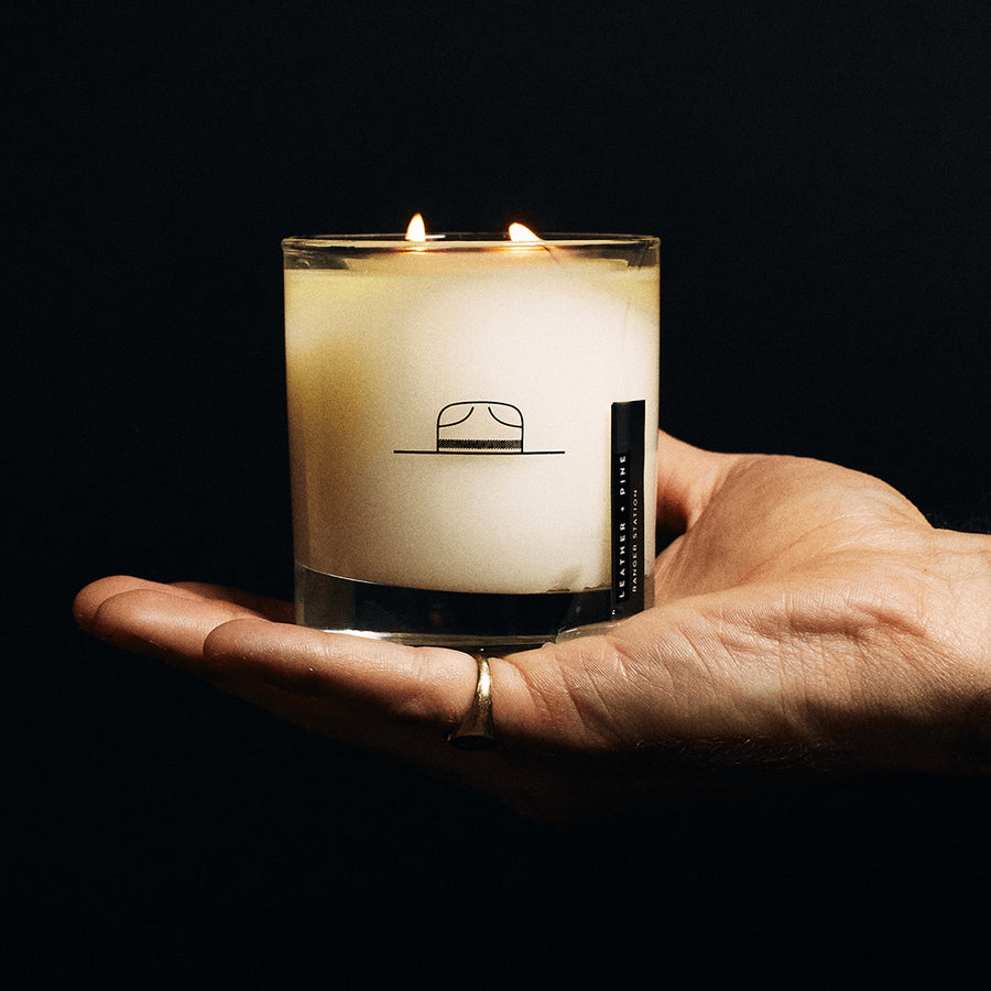 Leather + Pine Candle by Ranger Station