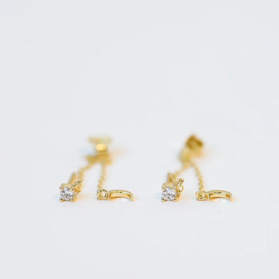 Chain Huggie Moonlight Earrings