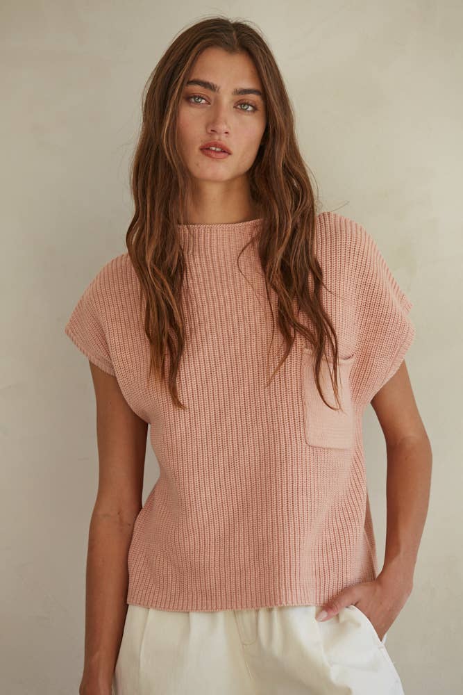 All Day Long Top in Dusty Pink from By Together