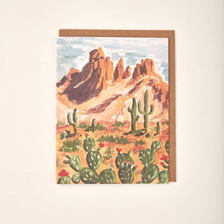 Western Desert Landscape Blank Greeting Card