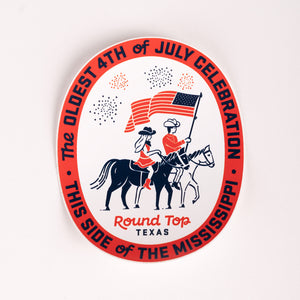 Round Top 4th of July Celebration Sticker