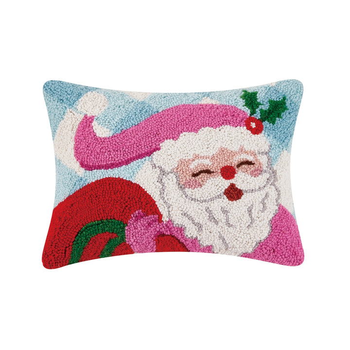 Festive Gingham Santa Hook Pillow