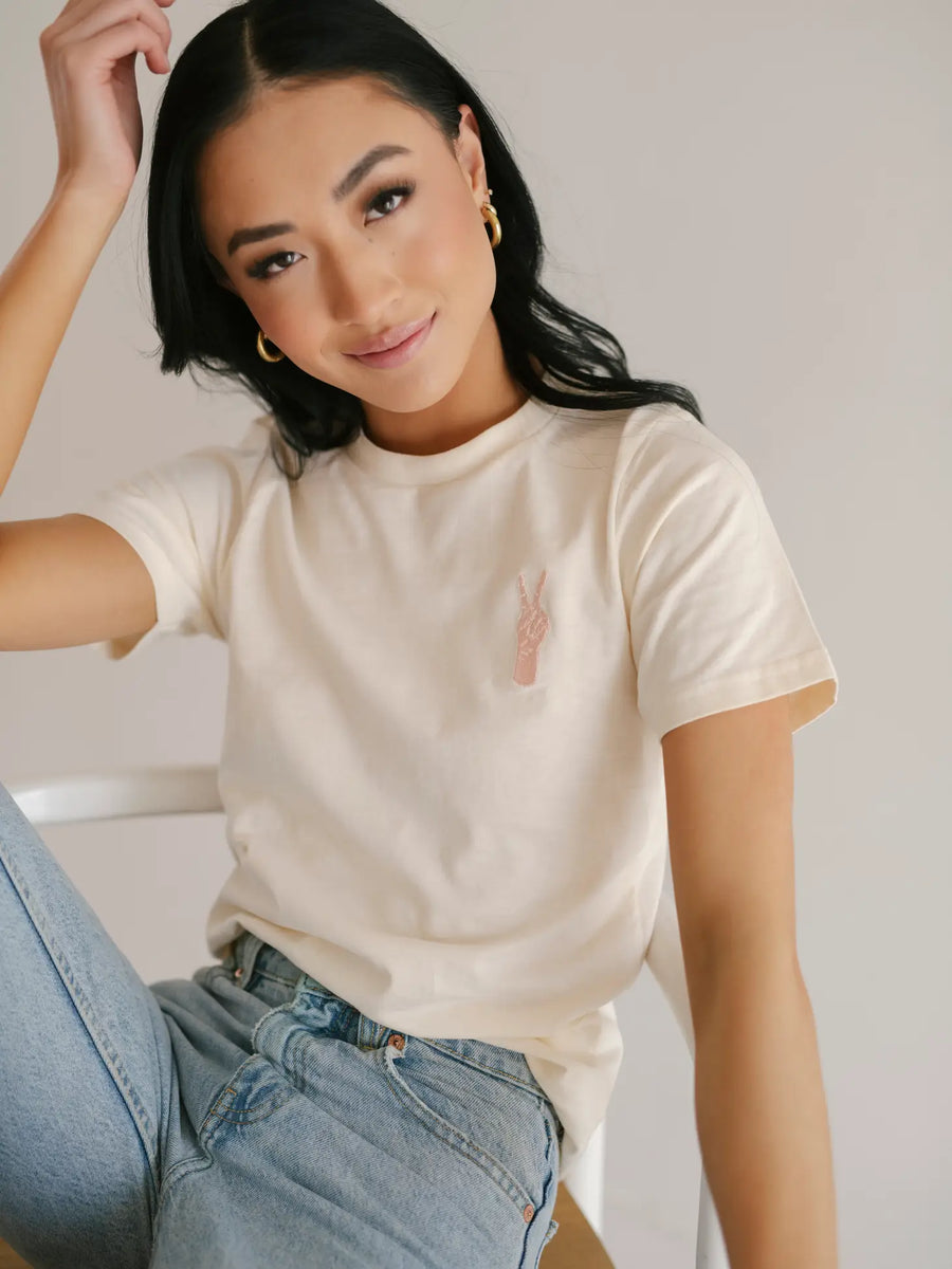 Peace Hand Embroidered Tee