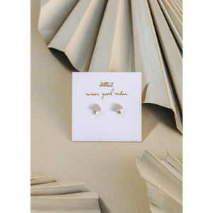Pavé Stud Mushroom Earrings