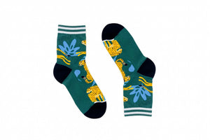 Cheetah Half-Crew Socks