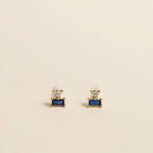 Sapphire Double Stud Stack Earrings