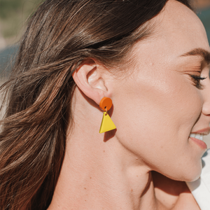 Citrus Triangle Drops Earrings by Sunshine Tienda
